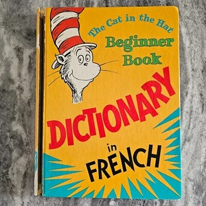 The Cat in the Hat Beginner Book Dictionary in French and English HC 1965 -AS IS - Foto 1 di 14