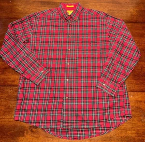 Duck Head Button Down Shirt Men's Size L Large Red Plaid Wrinkle Resistant - Picture 1 of 11