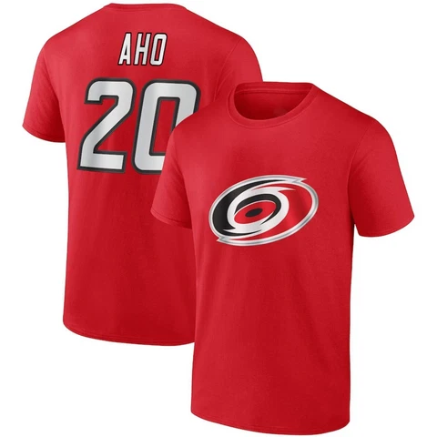 Sebastian Aho Carolina Hurricanes 25th Anniversary Player Shirt - Red S-3XL Cover