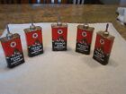 Vtg Lot Of 5  Nos Full Texaco Lead Top Home Lubricant Oil Cans Handy Oiler 4 Oz