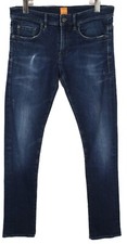 HUGO BOSS Prey Jeans Men's W32/L34 Skinny Fit Faded Zip Stretchy Dark Blue