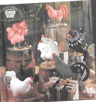 Rooster Hen Soft Sculpture Pattern Décor Stuff Toy Simplicity Pattern 8399 UNCUT - Image 1 of 4