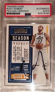 Rudy Gobert Signed 2021 Panini Contenders Card PSA/DNA Utah Jazz #61 - Picture 1 of 2