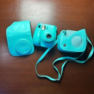 Fujifilm Instax Mini 75 Camera Teal Blue Instant Film Point and Shoot With Case - Picture 1 of 14