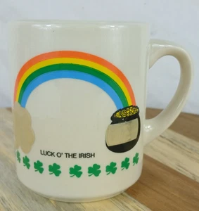 VINTAGE LUCK O" THE IRISH KAFFEETASSE 4 BLATT KLEEBLATTKANNE O GOLD MJB COFFE COMPANY - Bild 1 von 6