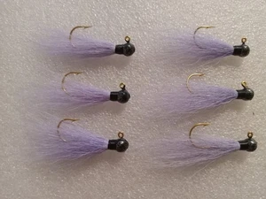 Smoo's Custom Jigs (6) 1/16 Oz. Bucktail Hair Jigs Lilac*1215 - Picture 1 of 1