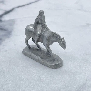 Vintage 1986 Rawcliffe Pewter Sculpture Native American on Horse - Picture 1 of 8