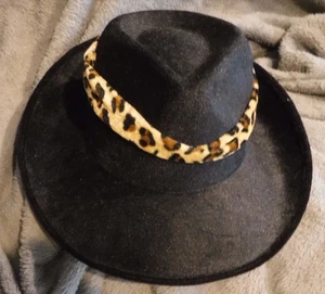 Hombres y Mujeres Clásico Fedora Sombrero de Panamá Iglesia Gángster Gorra con BANDA GUEPARDO - Imagen 1 de 6