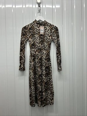 Tu Ladies Petite Leopard Print Size 6 dress RRP:£20 - Image 1 of 4