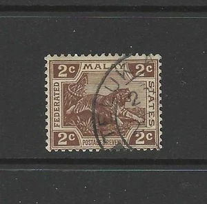 FEDERATED MALAY STATES 1925 2 CTS BROWN SG54 - CAT £16 - GOOD USED - Picture 1 of 1