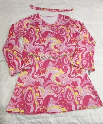 Mujer Hippie Adulto Disfraz Conjunto con Diadema y Cinturón de Cadena Talla 2XL Halloween Foto 1 de 4