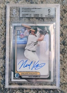 2024 Bowman Draft - Chrome Prospect Autografi Nick Kurtz #CPA-NK BGS 9 - Foto 1 di 2
