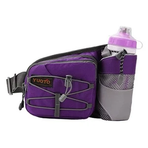 Waist Pack with Water Bottle Holder for Running Walking Hiking Fanny Purple - Picture 1 of 7