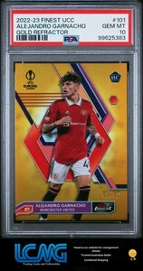 2022-23 Topps Finest UEFA #101 Alejandro Garnacho Gold Refractor/50 PSA 10 G3T - Imagen 1 de 2