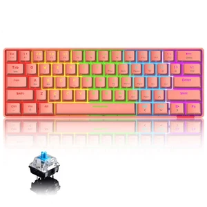 AJAZZ STK61 60% PBT Wireless Gaming Keyboard Dual Mode Anti-ghosting LED - Picture 1 of 11