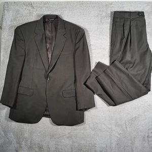 Jos. A Bank 2 Piece Suit Men's 42S, 36S Gray 100% Wool With Tuxedo Buttons - Picture 1 of 23