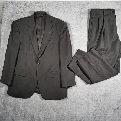 Jos. A Bank 2 Piece Suit Men's 42S, 36S Gray 100% Wool With Tuxedo Buttons - Image 1 of 4