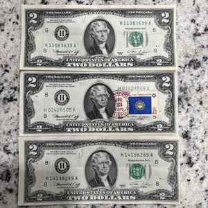 1976 POSTMARKED BICENTENNIAL TWO DOLLAR NOTE UNCIRCULATED $2 FIRST DAY ISSUE - Picture 1 of 7