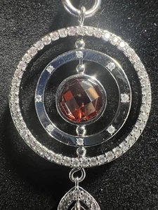 Collana Bomboniera Festa Rivelazione Di Una Vita Granato Zircone Rodiato 18 In Catena - Foto 1 di 11