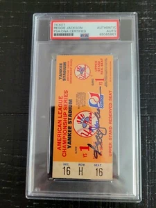 Reggie Jackson Signed 1970s Phantom Ticket Stub, Amer. League Champ.(PSA) - Picture 1 of 6