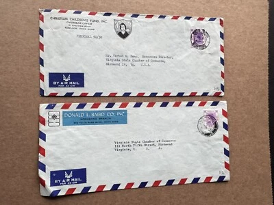 Hong Kong 1959 Cubierta a EE. UU. (E17) + QEII Solo 2 $ + Cámara de Comercio + 2 Tipos CXLT Foto 1 de 3