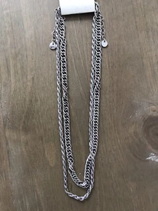 Urban Outfitters Chunky Layered Silver Tone Necklace - Picture 1 of 3