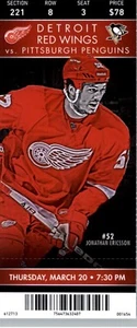 Pittsburgh Penguins vs Detroit Red Wings 3/20/2014 Ticket - Jonathan Ericsson - Picture 1 of 2