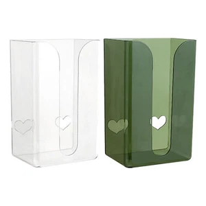 Wall Mounted Black Acrylic Tissue Box Cover, Bathroom Tissue Dispenser Holder - Picture 1 of 12