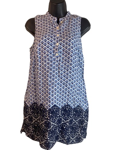 Abito motivo floreale Tory Burch tunica blu navy taglia S