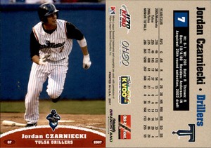 Jordan Czarniecki 2007 Grandstand Tulsa Drillers #NNO RC Card *AutographDen*