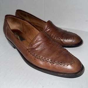 Serto Meucci Of Florence Women’s Loafers Brown Leather Size 7.5 Made In Italy - Picture 1 of 9