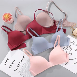 Ladies Bra Lingerie Soft Seamless Push Up Bra Wireless Padded Underwear Bralette - Picture 1 of 15