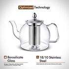 Glass Teapot with Removable Infuser Stovetop Safe Tea Kettle Blooming 1000ml