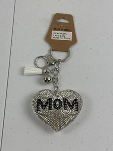 Mom Keychain Heart Sparkling Tassel Heart Accessory Gifts Bling Keychain - Picture 1 of 4