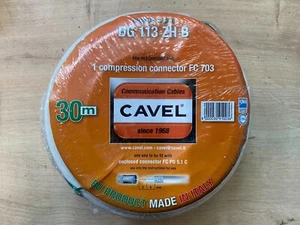 Câble coaxial cavel - Faible perte - Blanc - RG6 - 30 mtrs - Photo 1/1