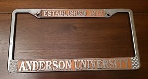 Anderson University License Plate Frame Vintage Metal