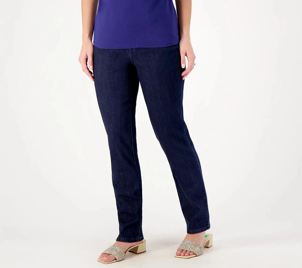 Susan Graver Regular Stretch Denim Straight Leg Jean A553152 - Image 1 of 1