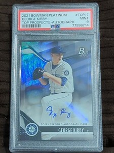 George Kirby 2021 Bowman Platinum Top Prospects Autograph PSA 9 Auto Top17