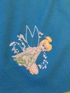 Tinkerbell Fleece Blanket Throw 60 X 50 Disney Blue Green Trim Security LARGE - Picture 1 of 7