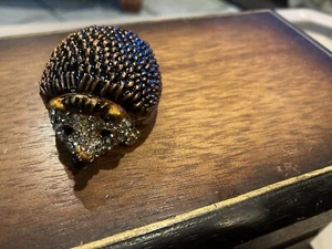 Vintage Metal Hedge Hog Jeweled Pill/Trinket Box - Picture 1 of 5