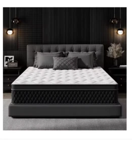 Queen Mattress, 10 Inch Hybrid Memory Foam Mattress in a Box, Wrapped Pocket Coi - Picture 1 of 4