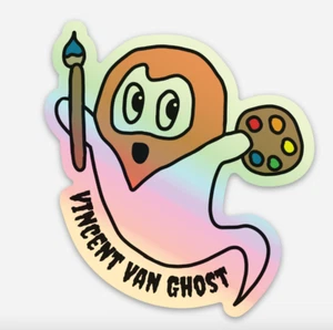 Vincent Van Geist Van Gogh Halloween Premium holografischer Vinyl-Aufkleber 2,72 × 3 Zoll - Bild 1 von 3