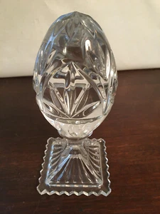 Heavy Glass or Clear Crystal Egg, One piece; paperweight - Picture 1 of 6