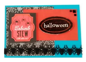 HALLOWEEN Greeting Card - COBWEB STEW - Handmade A2 size SALE - Picture 1 of 2