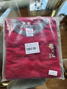 Disney Grumpy Long Sleeved Thermal Shirt Medium Red Embroidered Snow White Dwarf - Foto 1 di 7