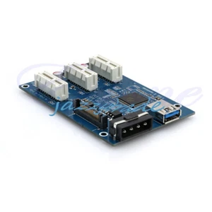 1PC New PCI-e Express 1X to 3 Port 1X Switch Multiplier HUB Riser Card+USB Cable - Picture 1 of 3