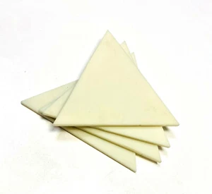 3 inch Triangle Soft Yellow Stained Glass Mosaic Tile Wall Kitchen (Pack of 10) - Picture 1 of 4