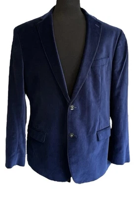 Blazer TALLIA Para Hombres XL Azul Marino Terciopelo 2 Botones Cachemira Forrado Abrigo Deportivo Doble Ventilación Foto 1 de 4