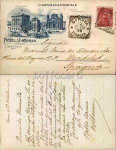 GENOVA CITTA'-PUBBLICITA' TESTATINA HOTEL VICTORIA-D17-65 - Picture 1 of 1