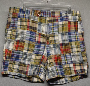 Brooks Brothers Bermuda Madras Patchwork Shorts Men's Size 38 Preppy Golf - Picture 1 of 9